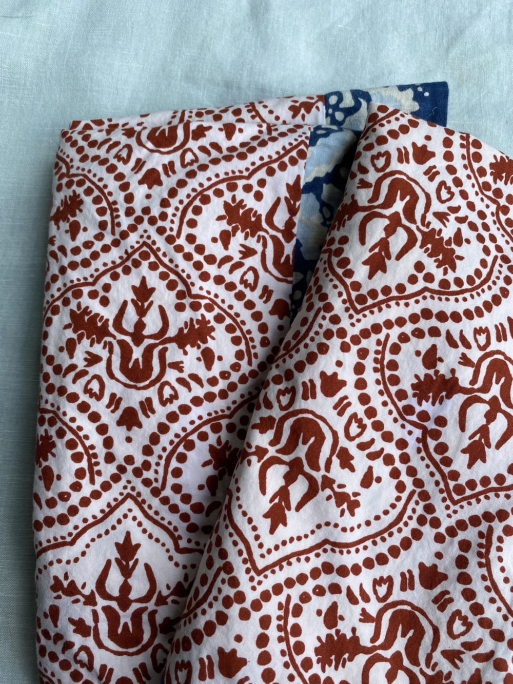 Set of 2 Anthropologie Meguro block print cotton standard shams - Picture 2 of 9